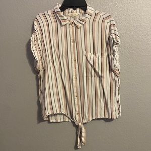 Red white and blue love culture button up